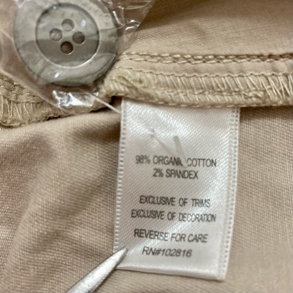 Garnet Hill Organic Cotton Khaki Pants 6 Basic Neutral Summer - Picture 11 of 14